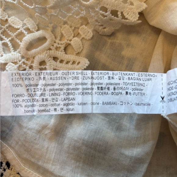 Zara Basic Collection Floral Lace Sleeveless Cream Top XS Feminine Cottagecore - Picture 4 of 8